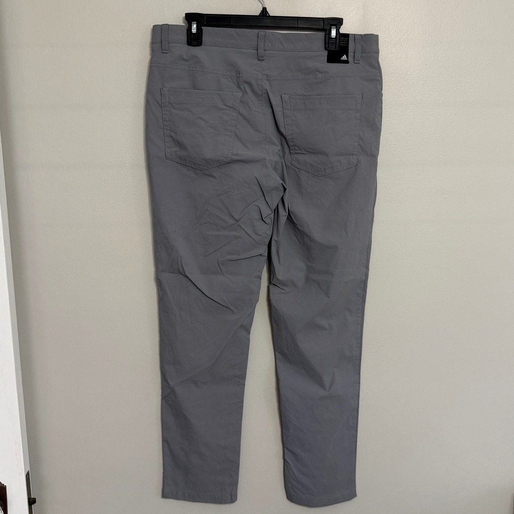 Adidas 365 Mens 34x32 (Actual 34x30) Gray Go-To 5 Pocket Tapered Fit Golf Pants - Picture 3 of 11